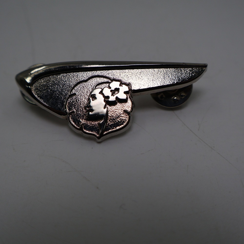 Hawaiian Airlines Pualani Wing Pin  Silver Tone Aviation Logo Brooch